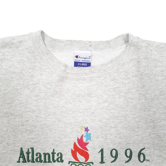 Mens Grey Champion Atlanta Olympics 1996 Vintage Crewneck Jumper