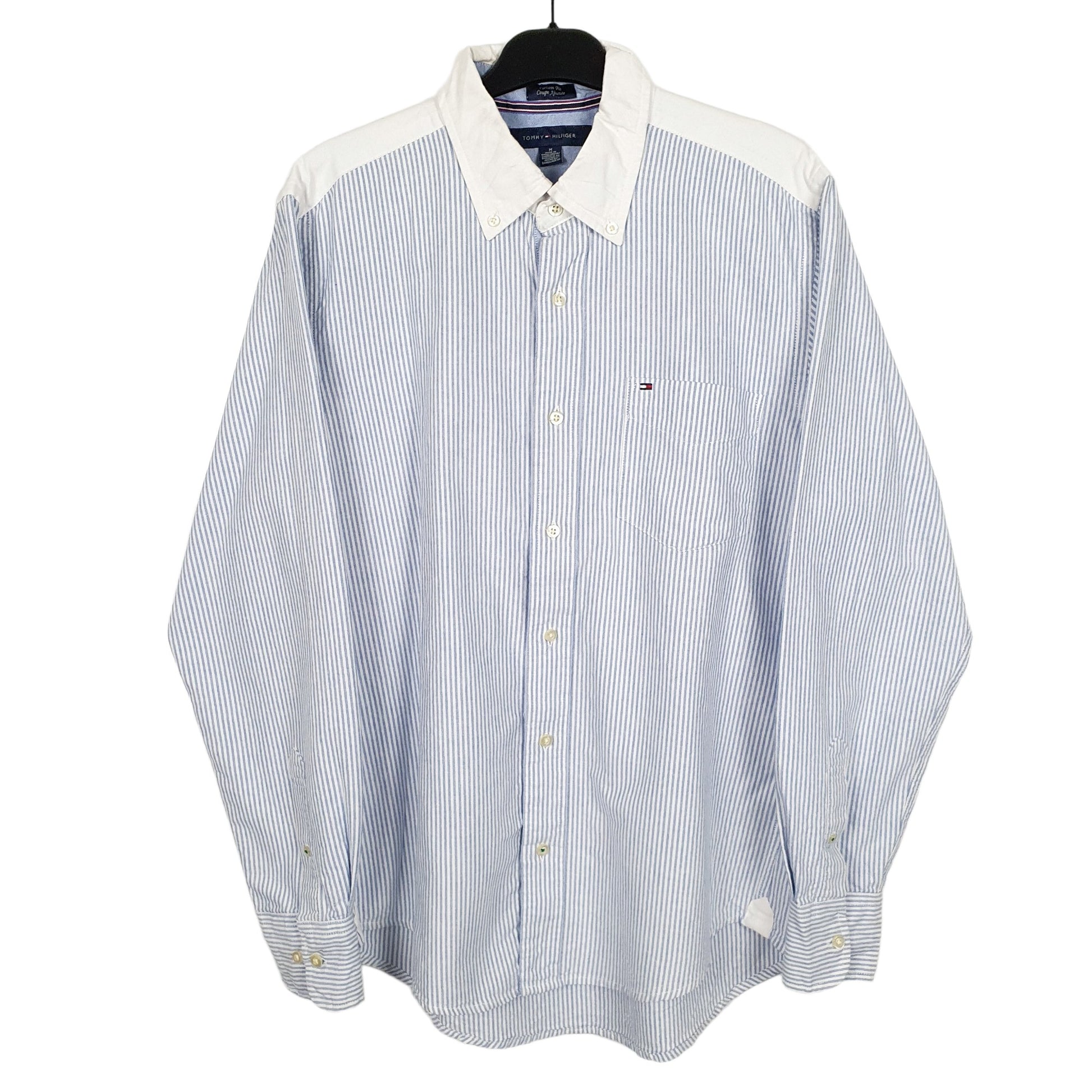 Tommy Hilfiger Long Sleeve Regular Fit Pinstripe Shirt Blue