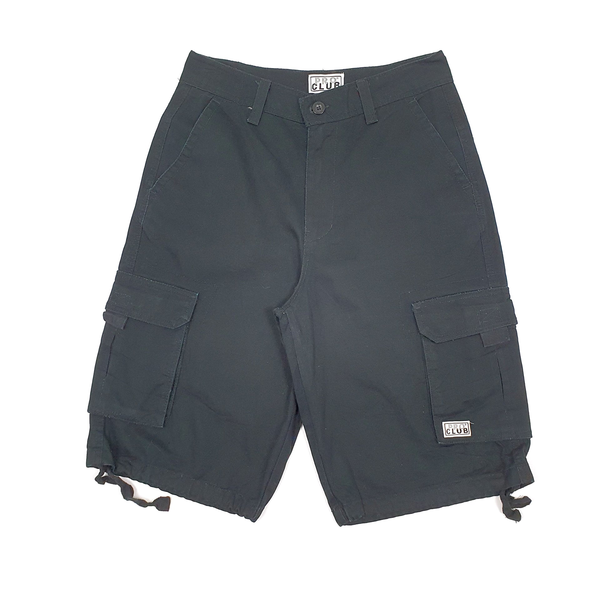 Mens Black Pro Club Combat Cargo Shorts