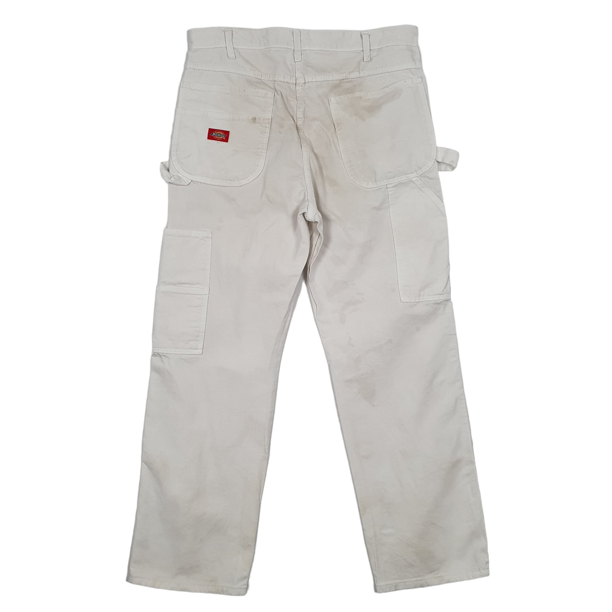 Mens Dickies White Carpenter Trousers W34 L29 White