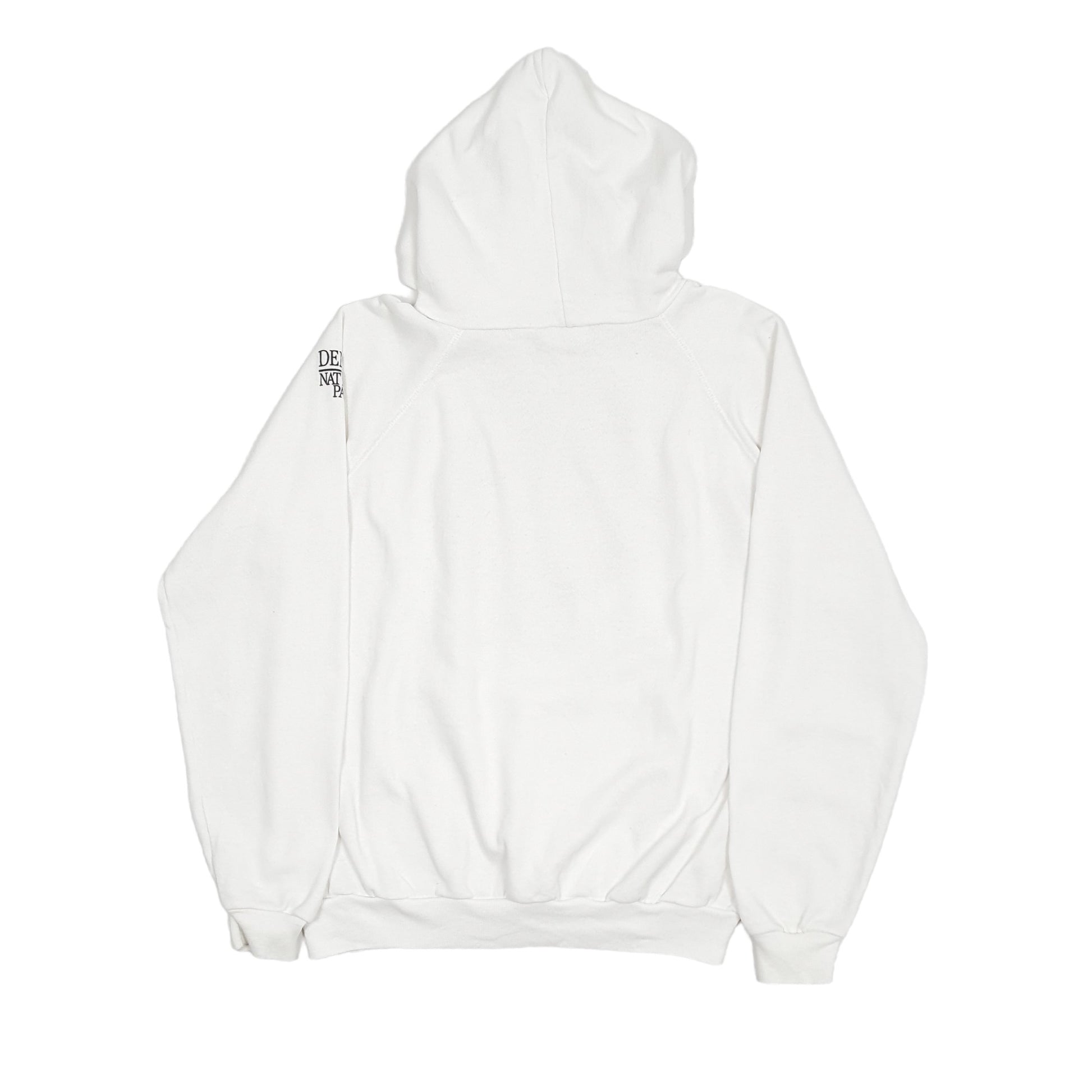 Mens White Hanes Vintage 1980s Denali National Park USA Alaska Hoodie Jumper