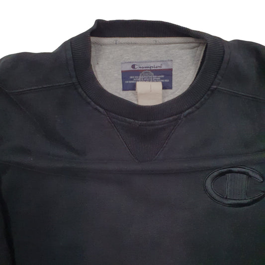 Mens Black Champion  Crewneck Jumper