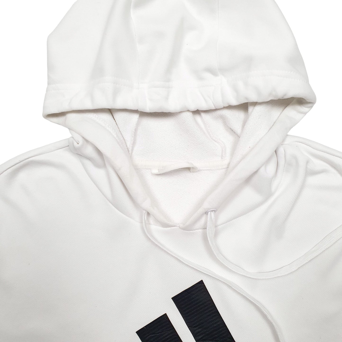 Mens White Adidas Spellout Hoodie Jumper