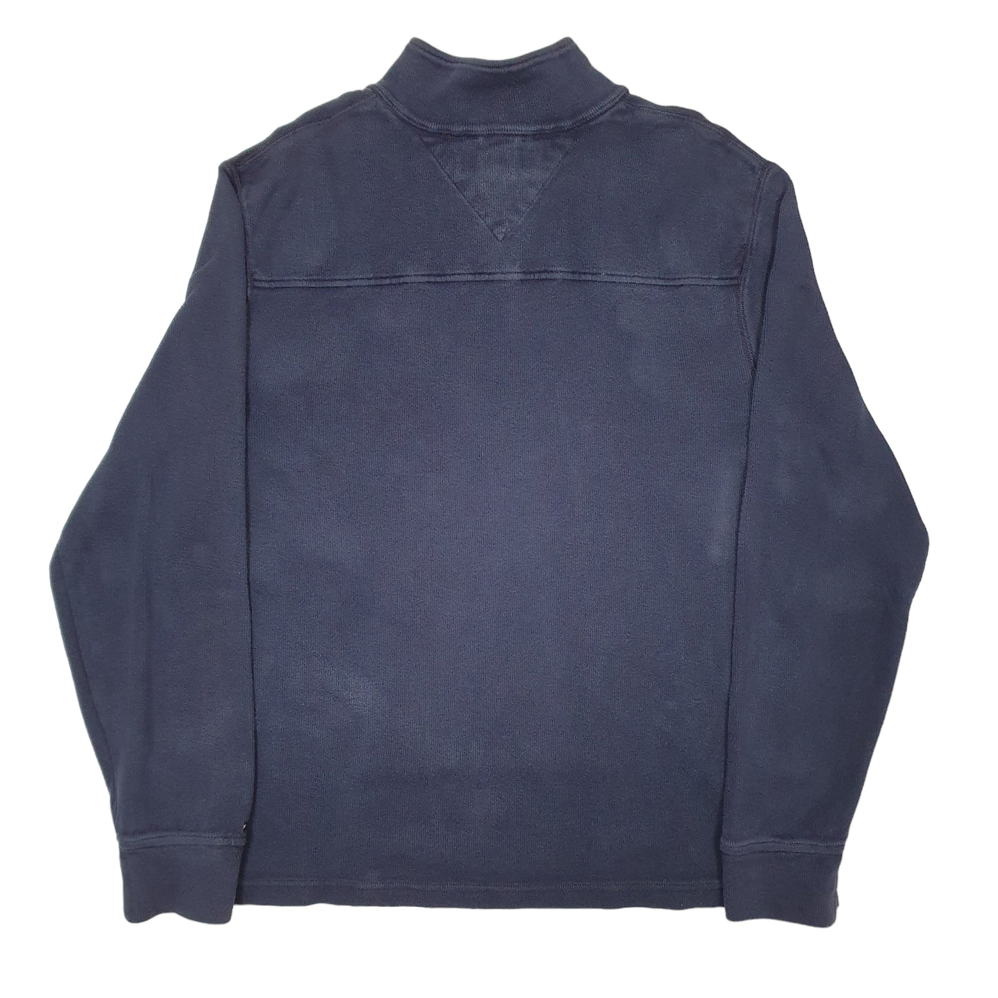 Mens Navy Tommy Hilfiger Button Quarter Zip Jumper