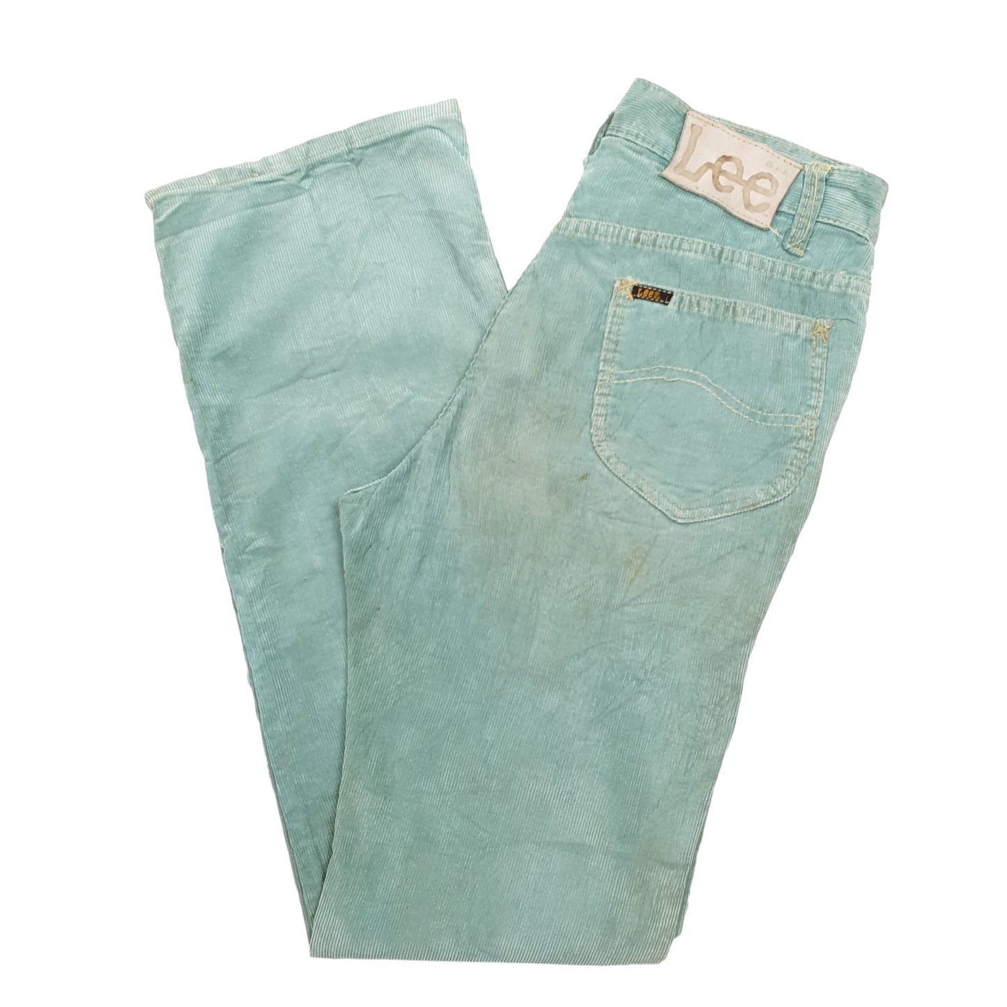 Mens Green Lee  Corduroy Trousers