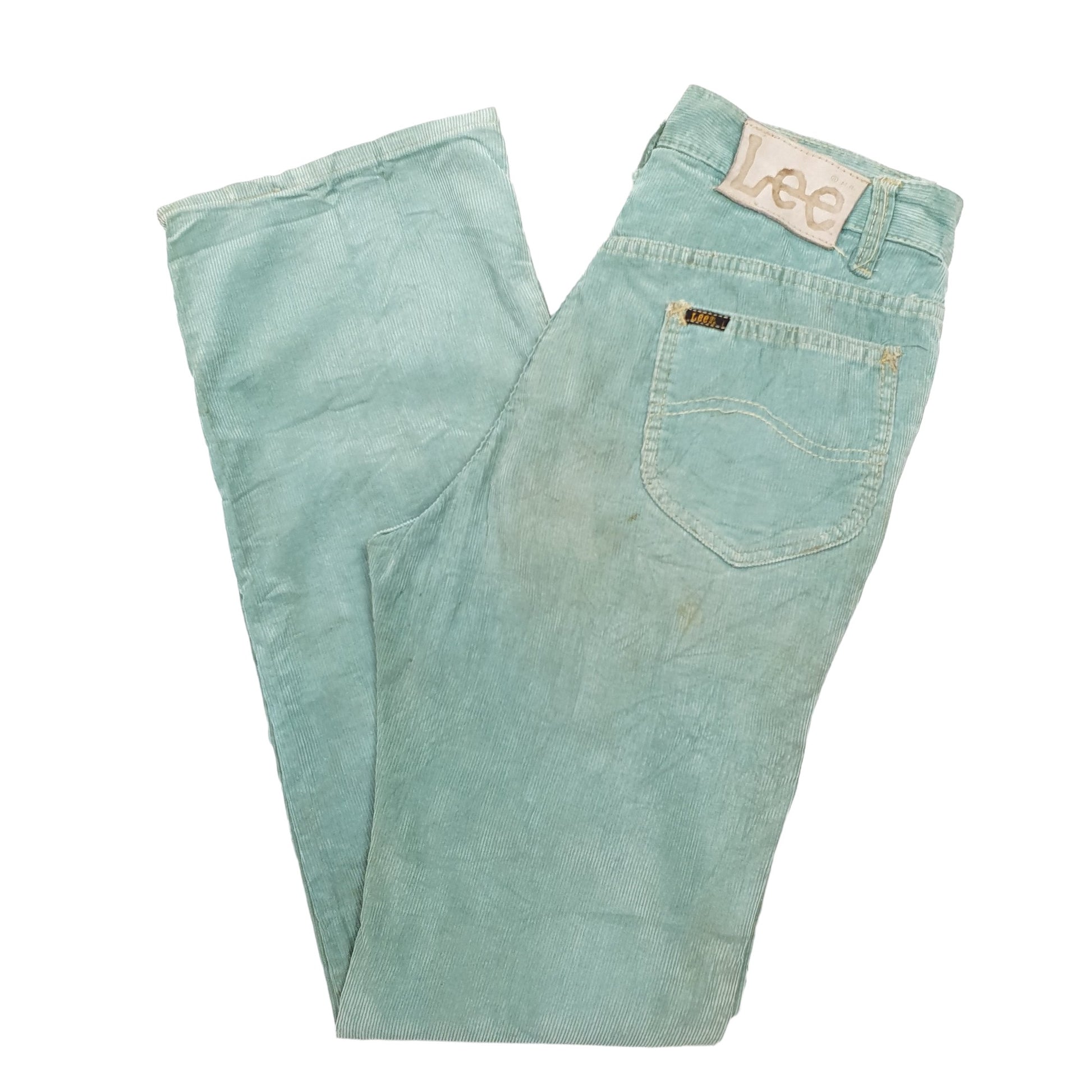 Mens Green Lee  Corduroy Trousers