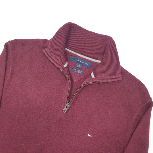 Tommy Hilfiger Quarter Zip XS Burgundy