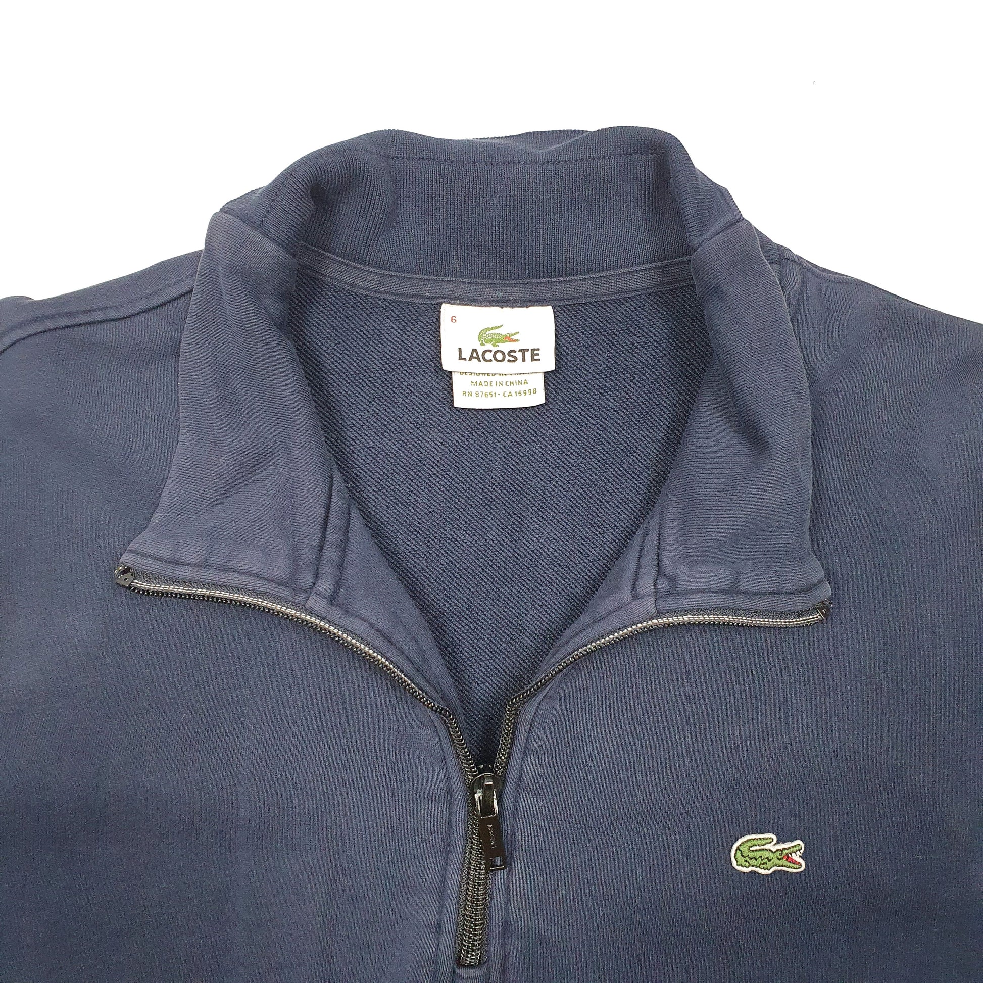 Mens Navy Lacoste  Quarter Zip Jumper