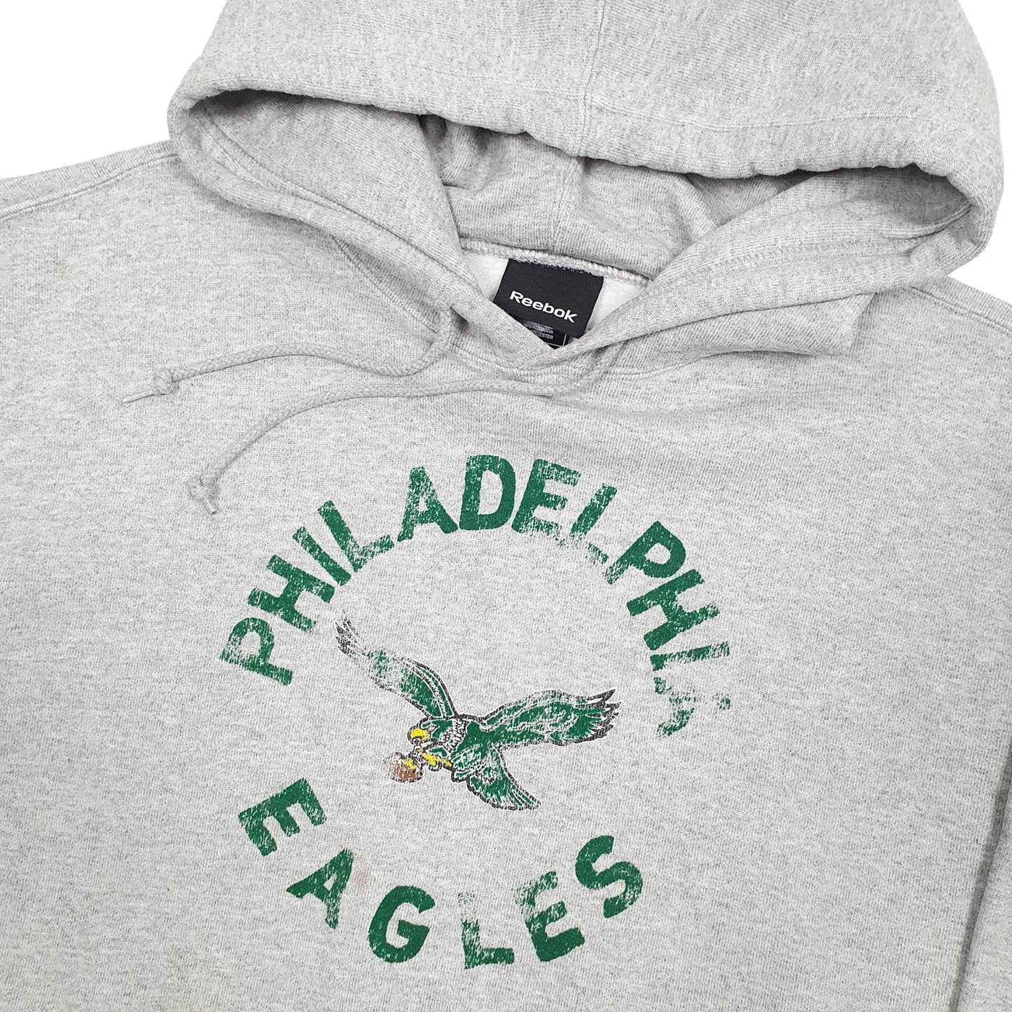 Mens Grey Reebok NFL Philadelphia Eagles Hoodie Jumper