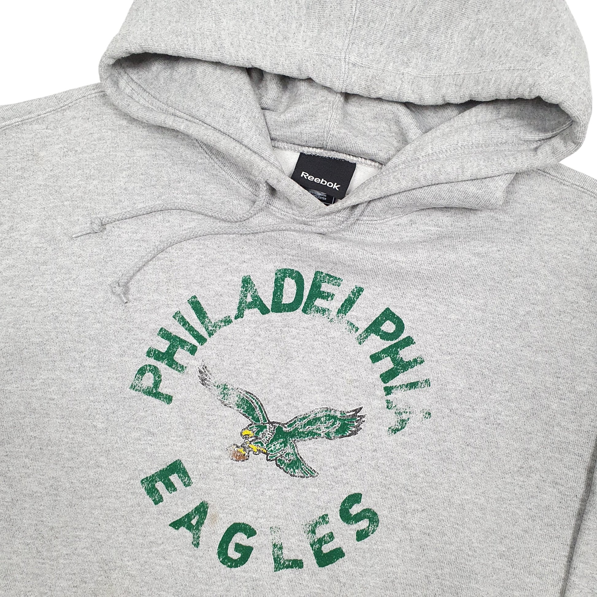 Mens Grey Reebok NFL Philadelphia Eagles Hoodie Jumper