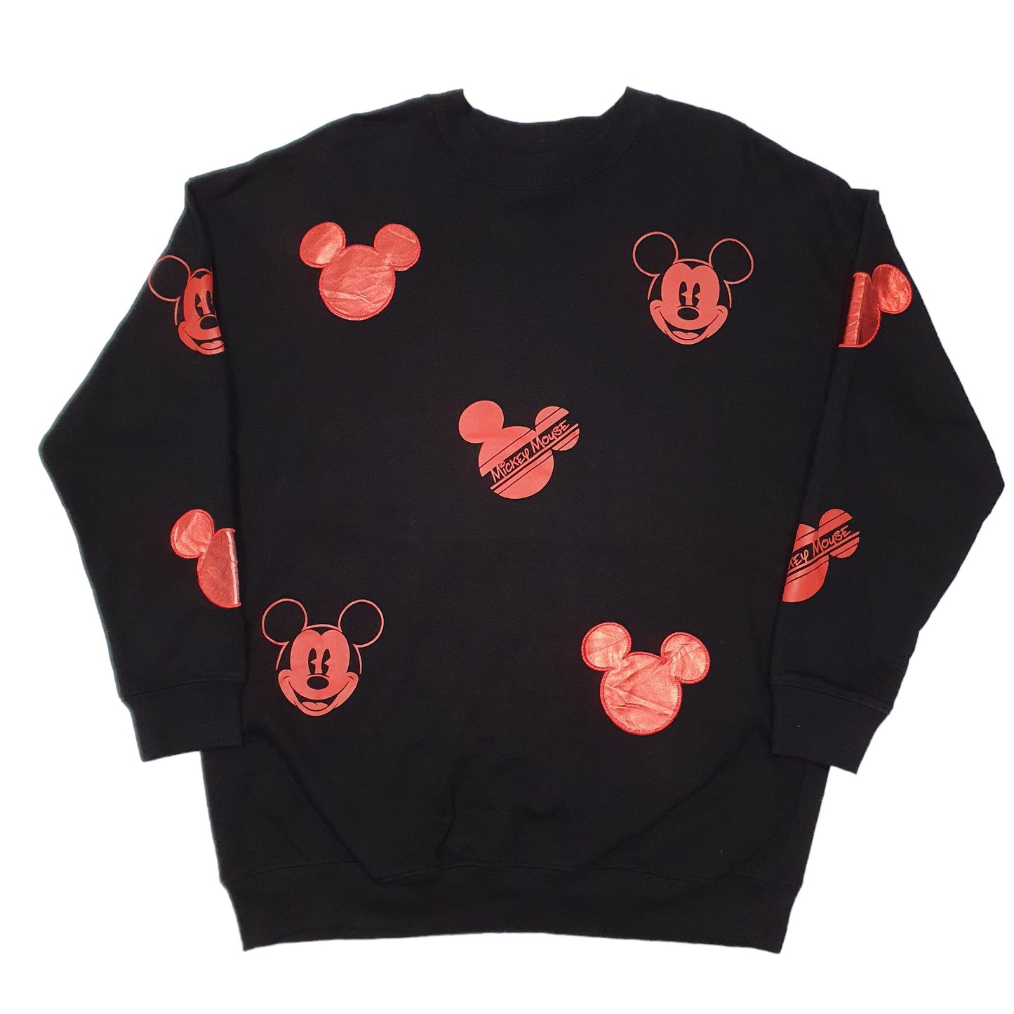 Mens Black Disney Sweatshirt Mickey Mouse Crewneck Jumper