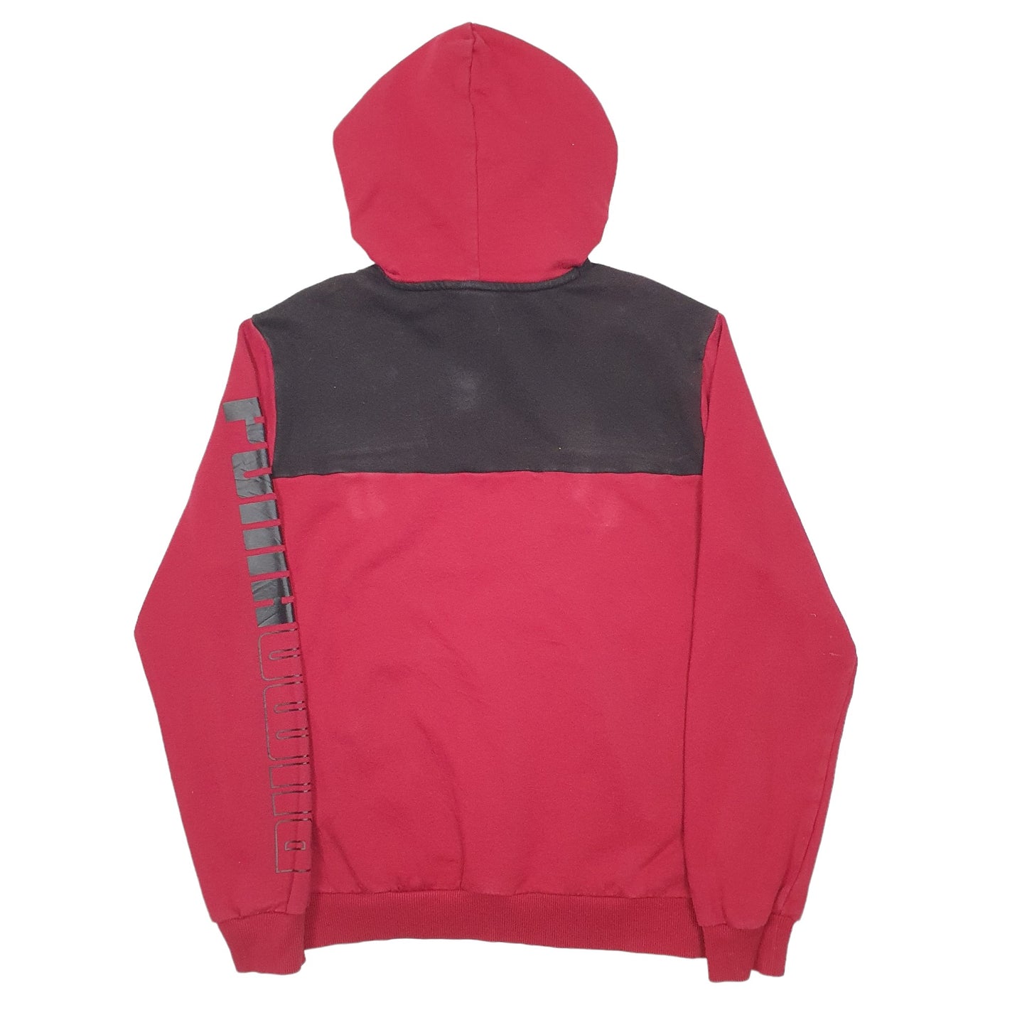 Mens Red Puma Spellout Hoodie Jumper