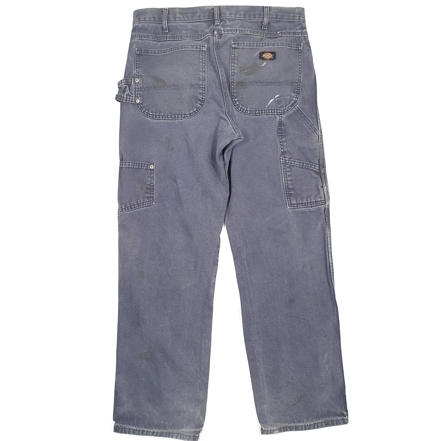 Mens Dickies Grey Blue Carpenter Trousers W32 L31 Blue