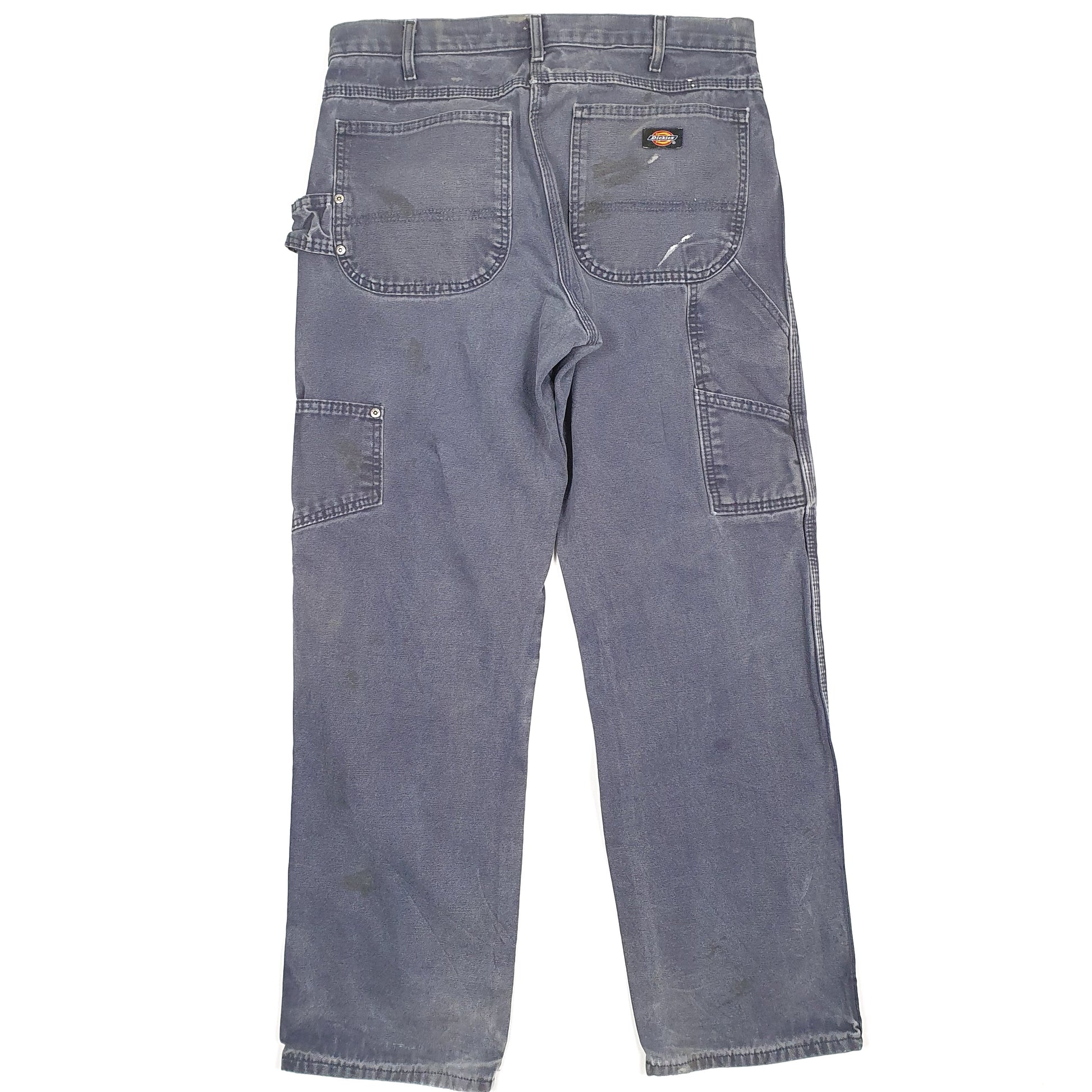 Mens Dickies Grey Blue Carpenter Trousers W32 L31 Blue