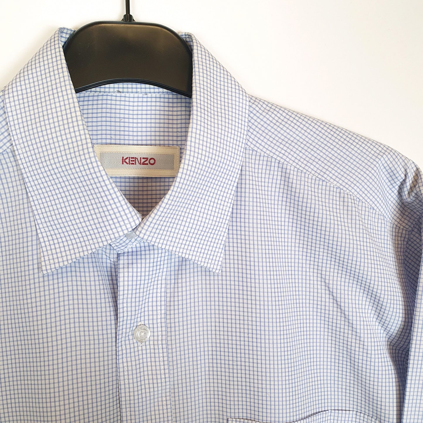 Kenzo Long Sleeve Regular Fit Check Shirt Blue