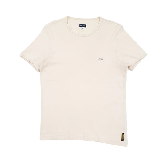 Cream Armani Jeans Short Sleeve T Shirt