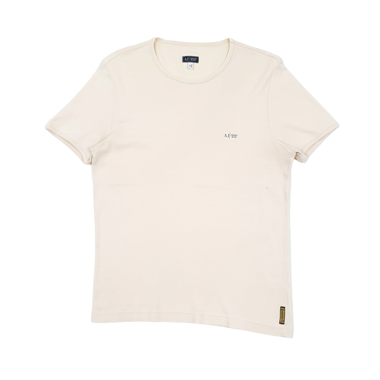Cream Armani Jeans Short Sleeve T Shirt