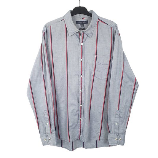 Tommy Hilfiger Long Sleeve Regular Fit Striped Shirt Grey