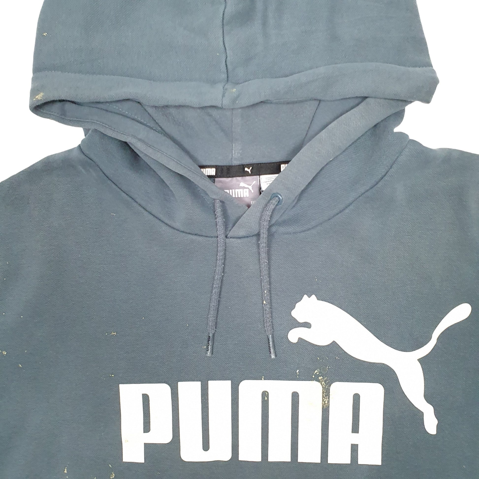 Mens Green Puma Spellout Hoodie Jumper