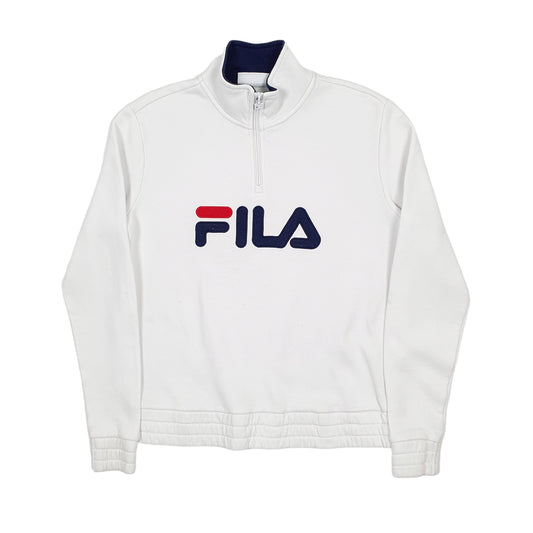 Fila Spellout Quarter Zip S White