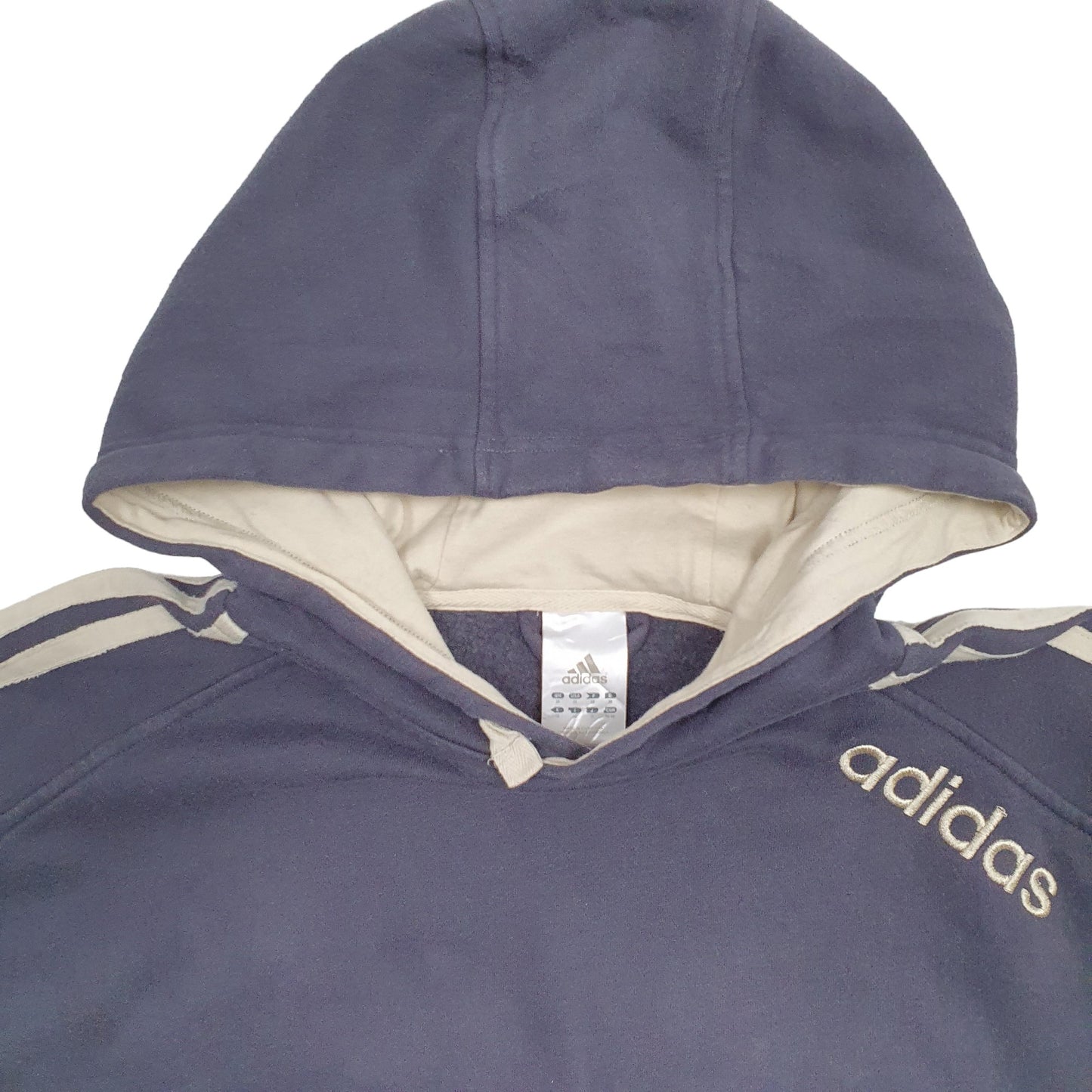 Mens Blue Adidas Spellout Hoodie Jumper