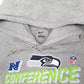 Mens Grey Nike NFL Seattle Seahawks Conference Champions Hoodie Jumper