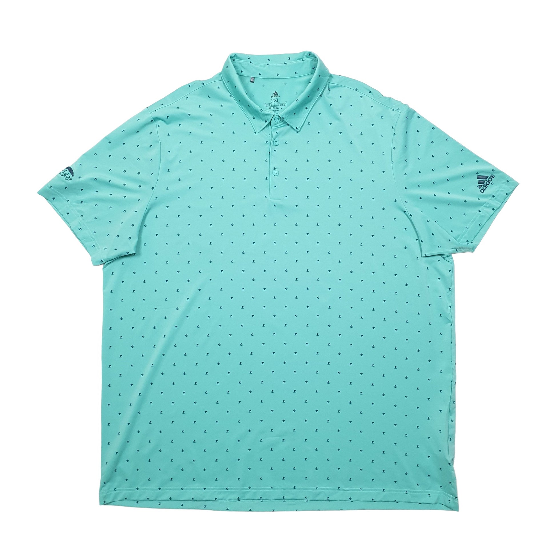 Adidas Golf Fire Ridge Short Sleeve Polyester Polo Shirt Green