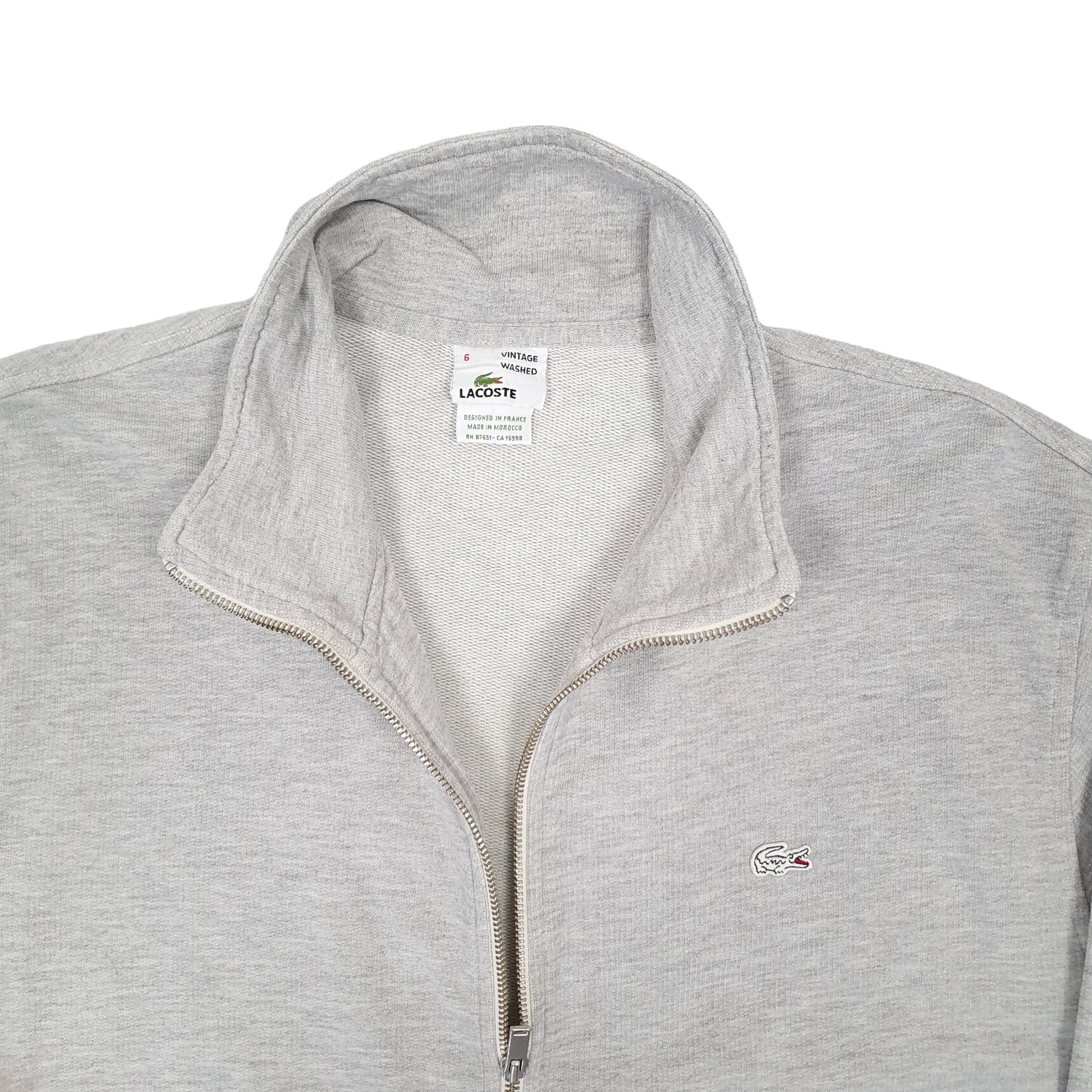 Mens Grey Lacoste Vintage Washed Full Zip Jumper
