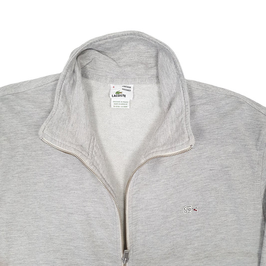 Mens Grey Lacoste Vintage Washed Full Zip Jumper