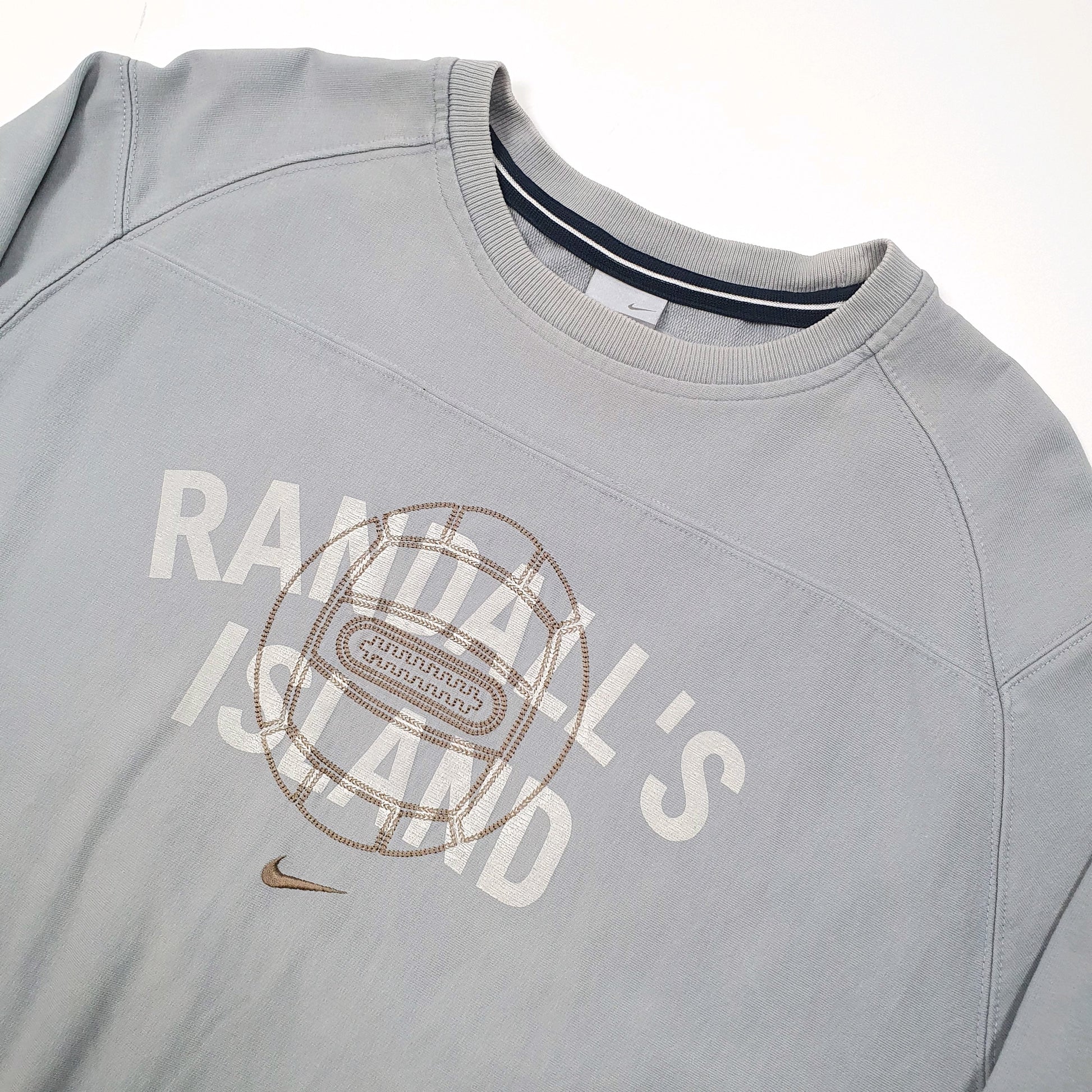 Nike Randall's Island Football Spellout Crewneck XL Blue