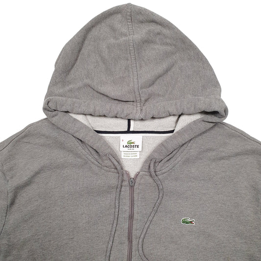 Mens Grey Lacoste  Full Zip Jumper