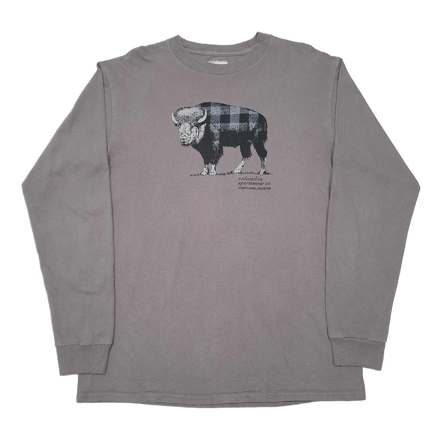 Mens Grey Columbia Sportswear Portland Buffalo Long Sleeve T Shirt