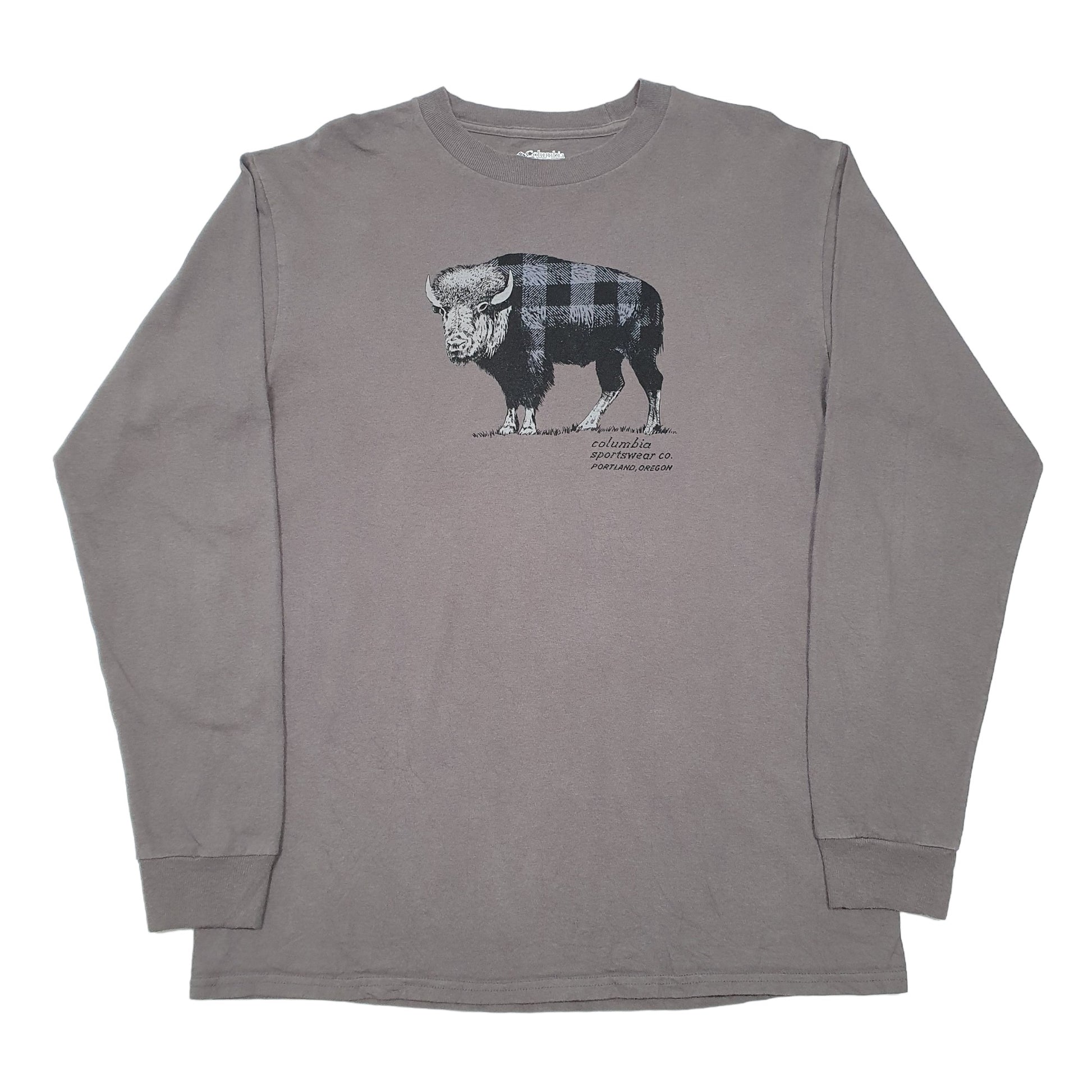 Mens Grey Columbia Sportswear Portland Buffalo Long Sleeve T Shirt