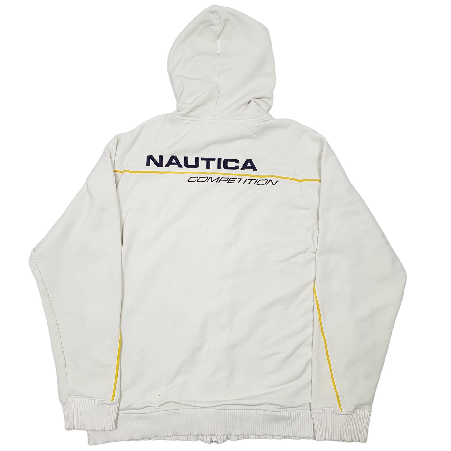 Mens Cream Nautica Competition Hoodie Hooded Full Zip Jumper