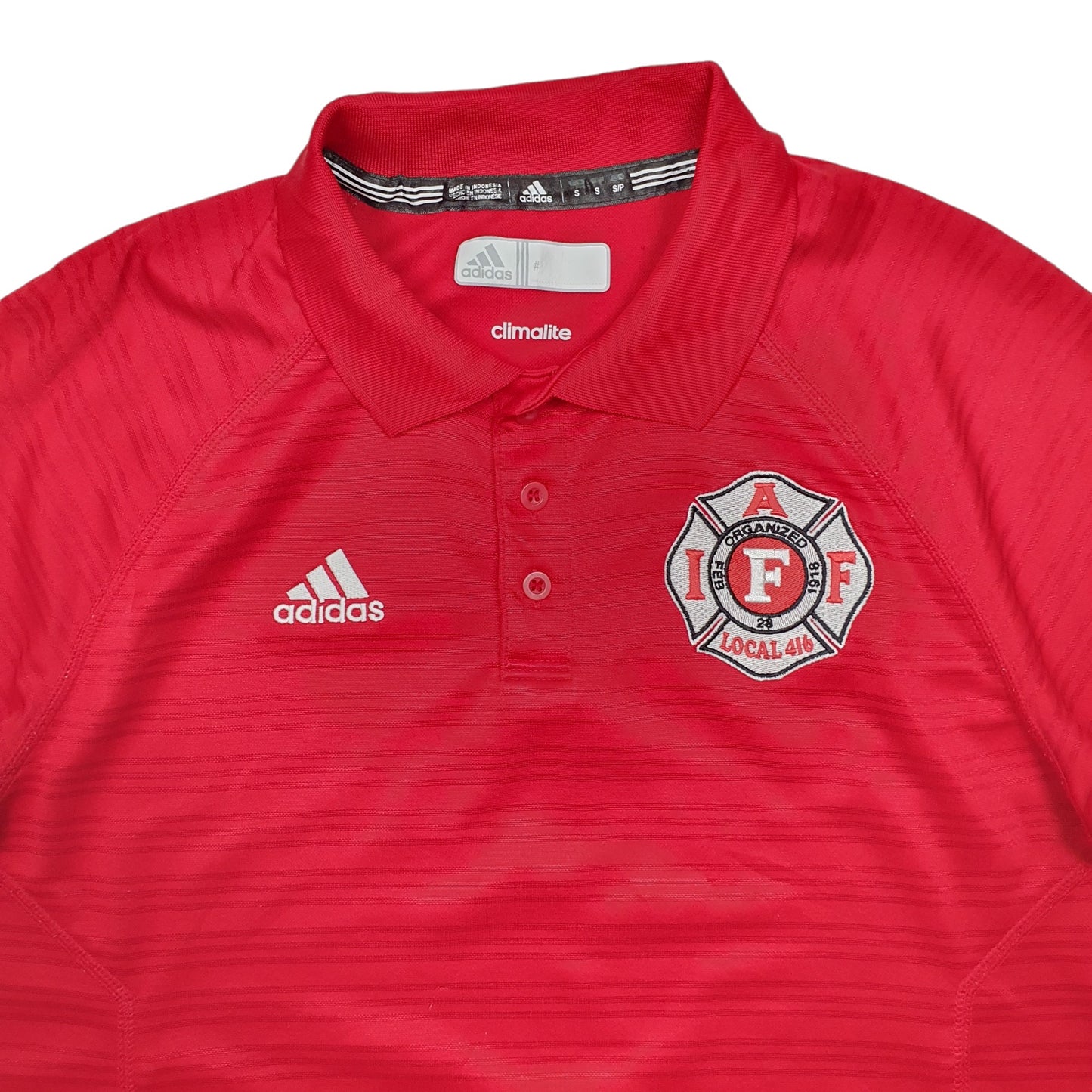 Adidas Laff Fire Fighters Climalite Short Sleeve Polyester T Shirt Red