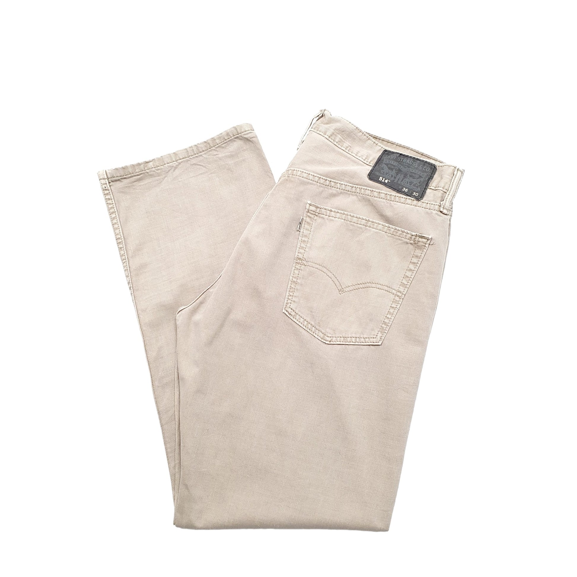 Levis 514 Straight Fit Jeans W36 L30 Beige