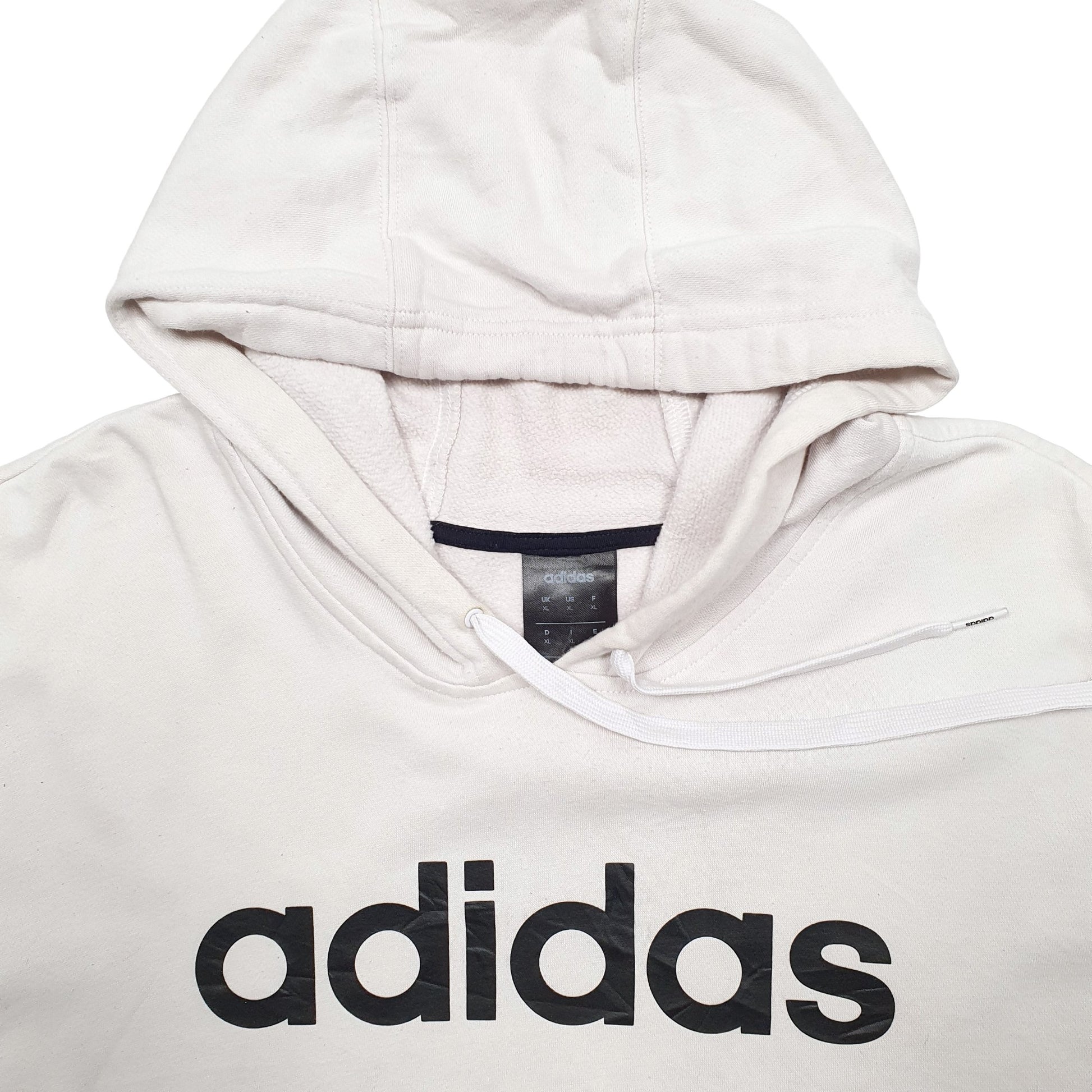 Mens Beige Adidas Spellout Hoodie Jumper