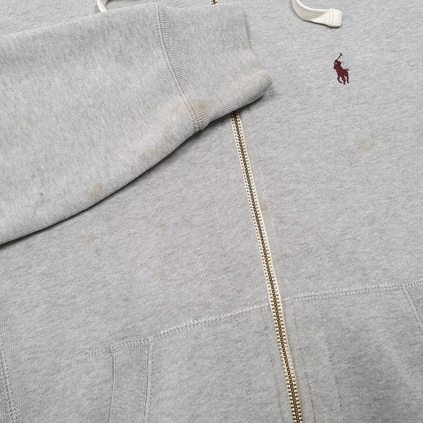 Mens Grey Polo Ralph Lauren Hoodie Full Zip Jumper