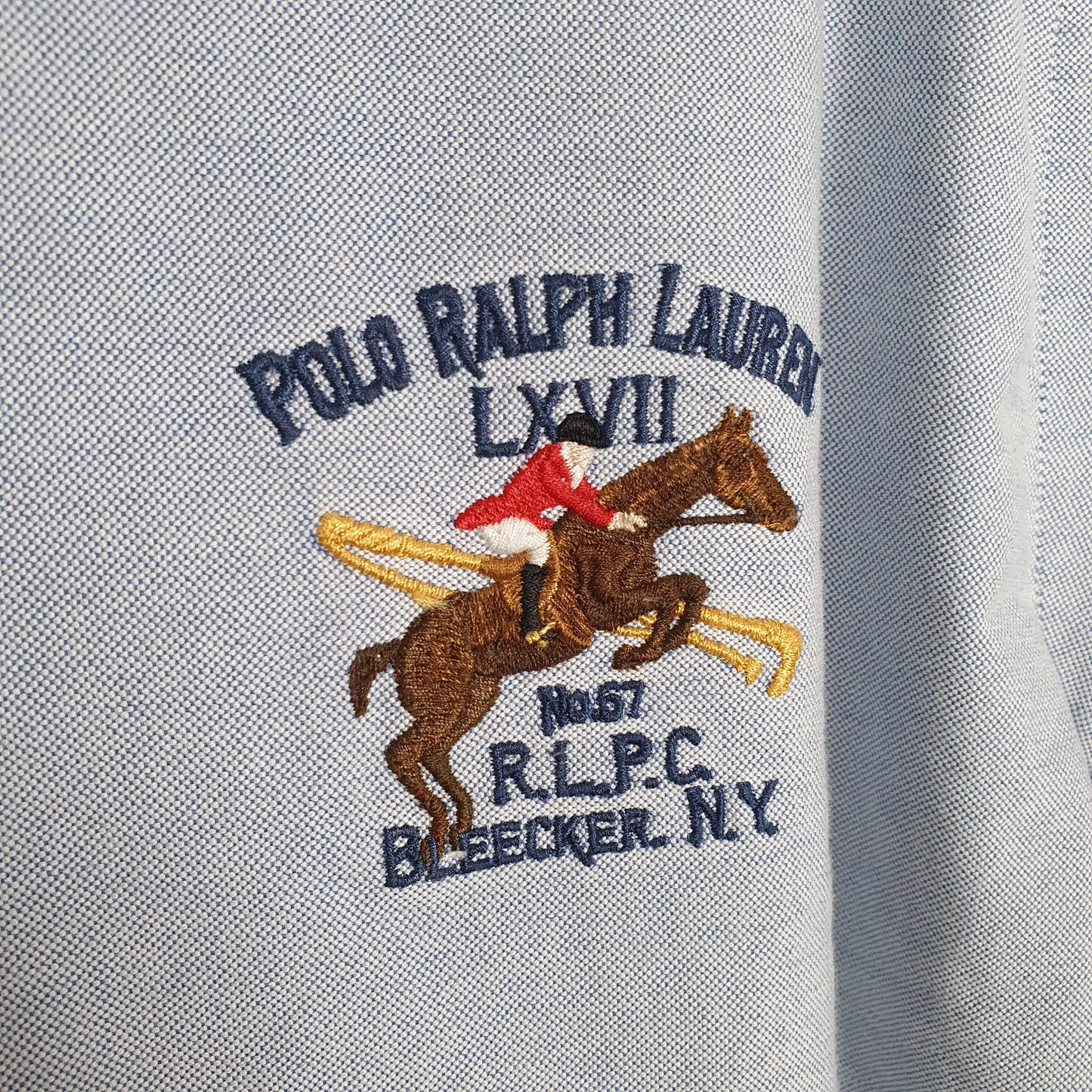 Ralph Lauren Mercer Polo Team N.Y Long Sleeve Regular Fit Shirt Blue