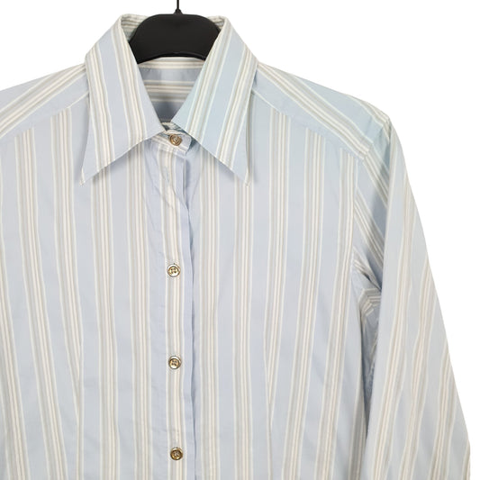 Dolce & Gabbana Long Sleeve Regular Fit Striped Shirt Blue