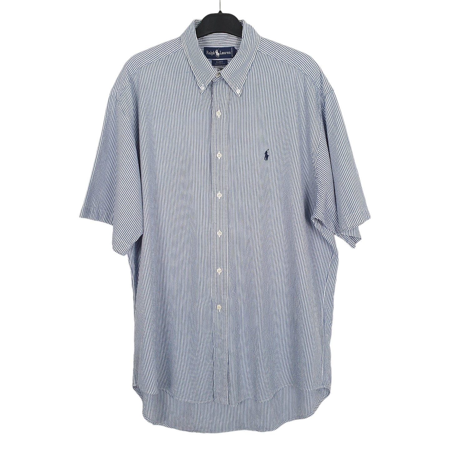 Ralph Lauren Short Sleeve Blaire Fit Pinstripe Shirt White