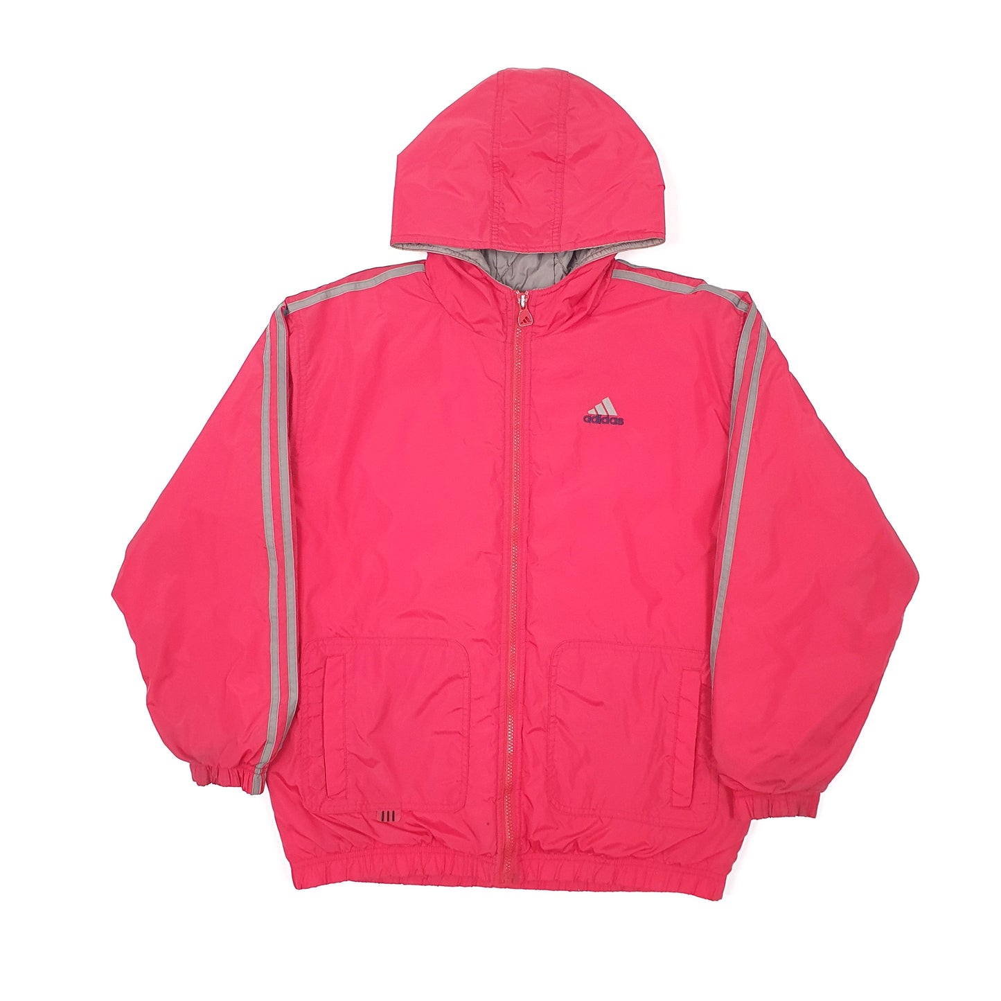 Mens Red Adidas Vintage Spellout Padded Jacket Coat