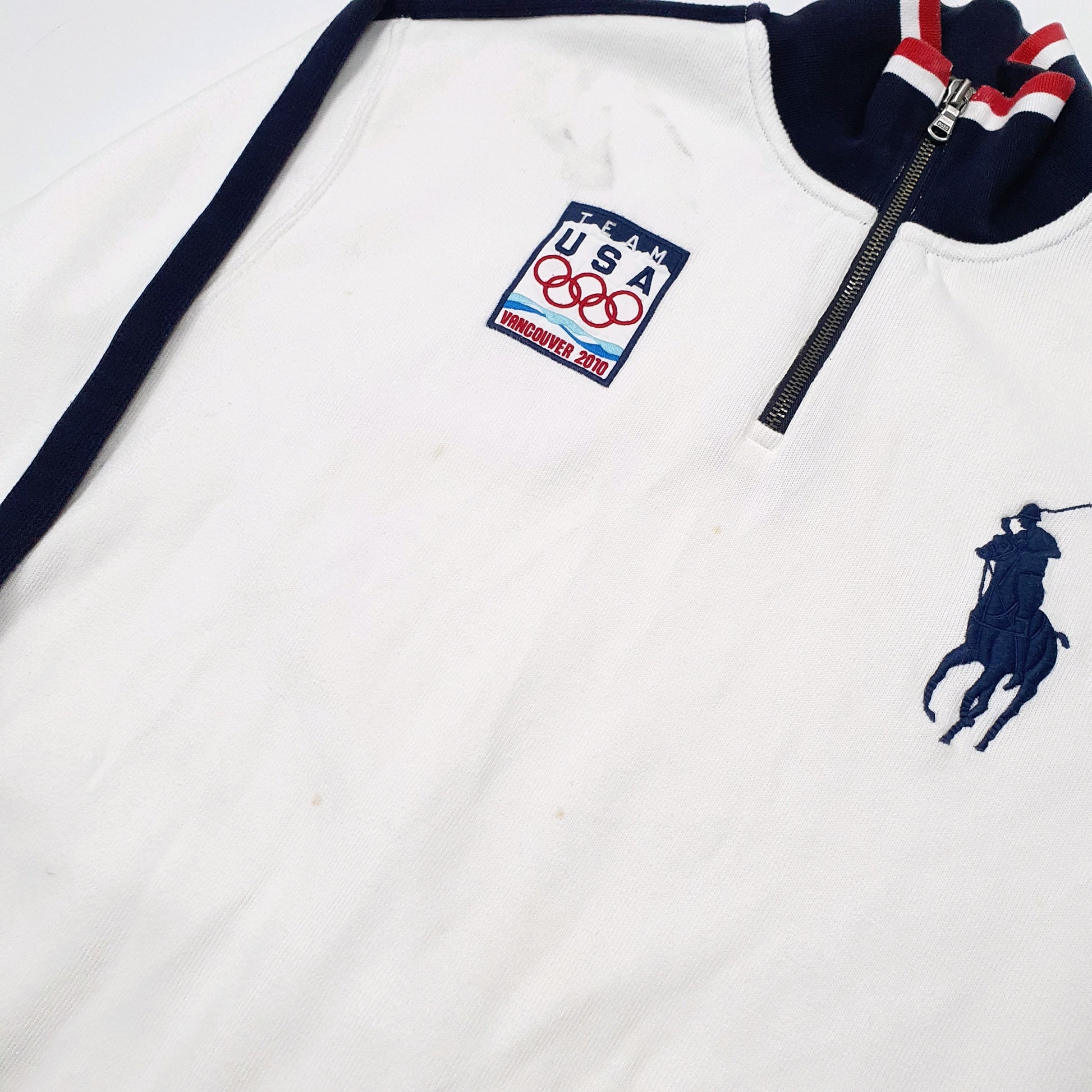 Polo Ralph Lauren 2010 Team USA Olympics Quarter Zip L White