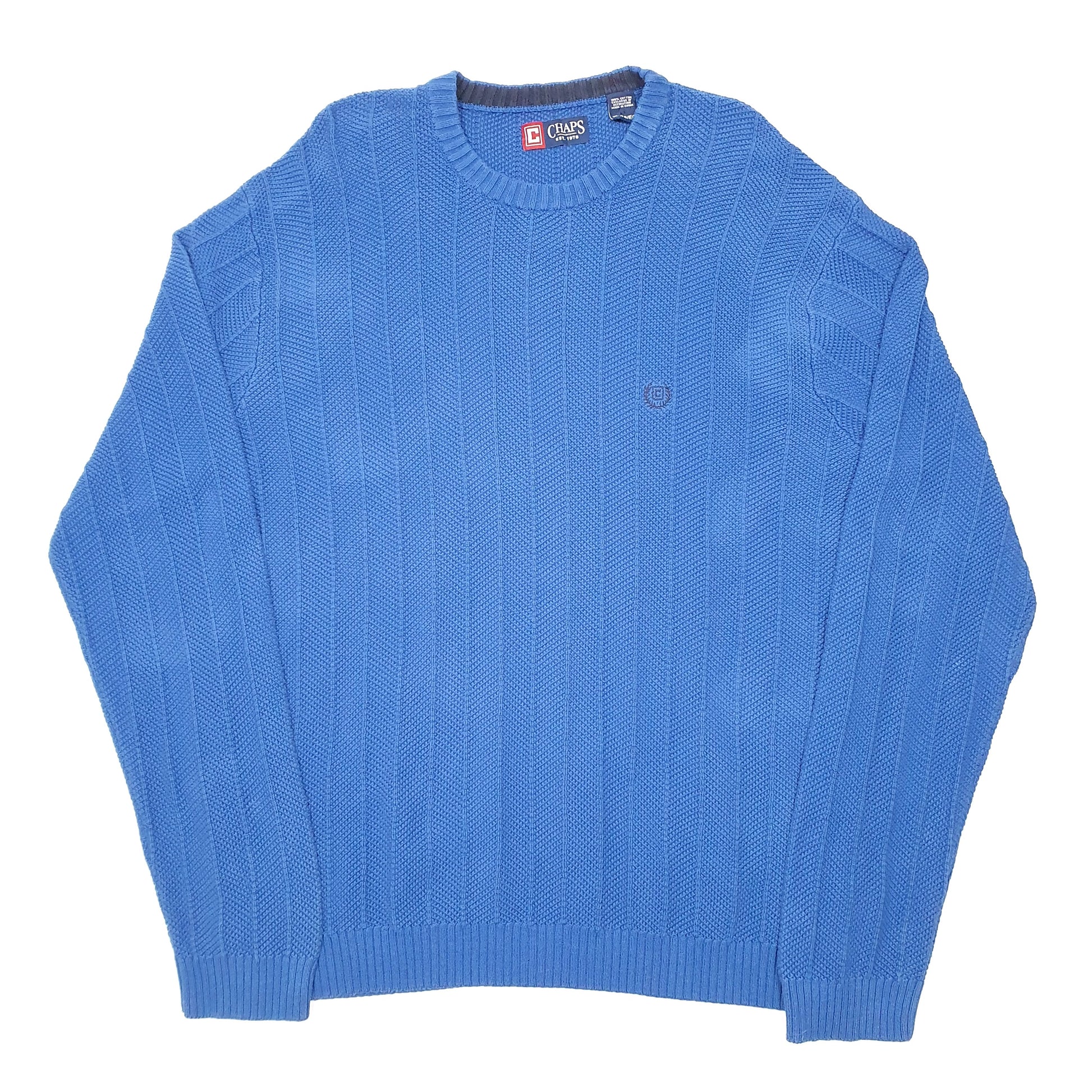 Mens Blue Ralph Lauren Chaps Knit Jumper Crewneck Jumper