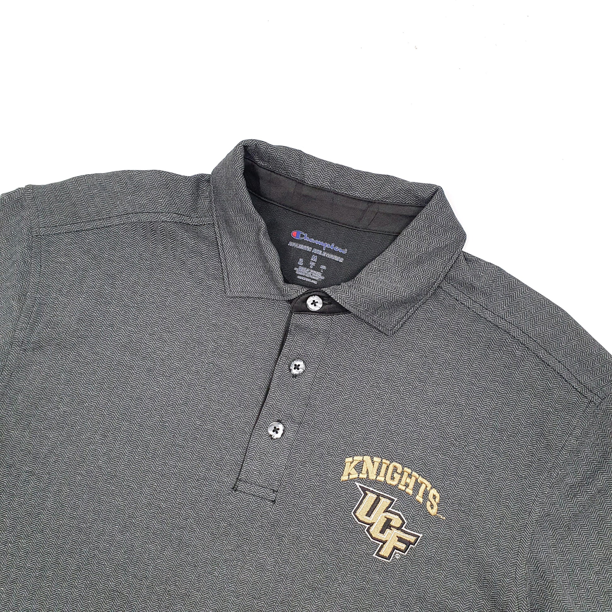 Champion UCF Knights NFL Football Short Sleeve Polyester Polo Shirt Grey