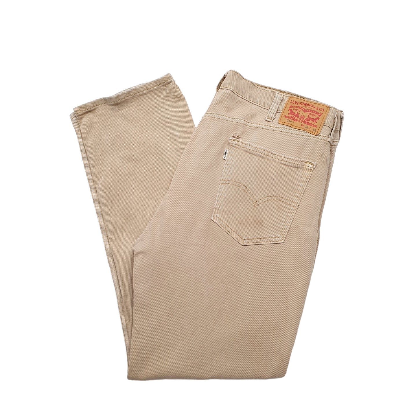 Levis 514 Straight Fit Jeans W38 L32 Beige