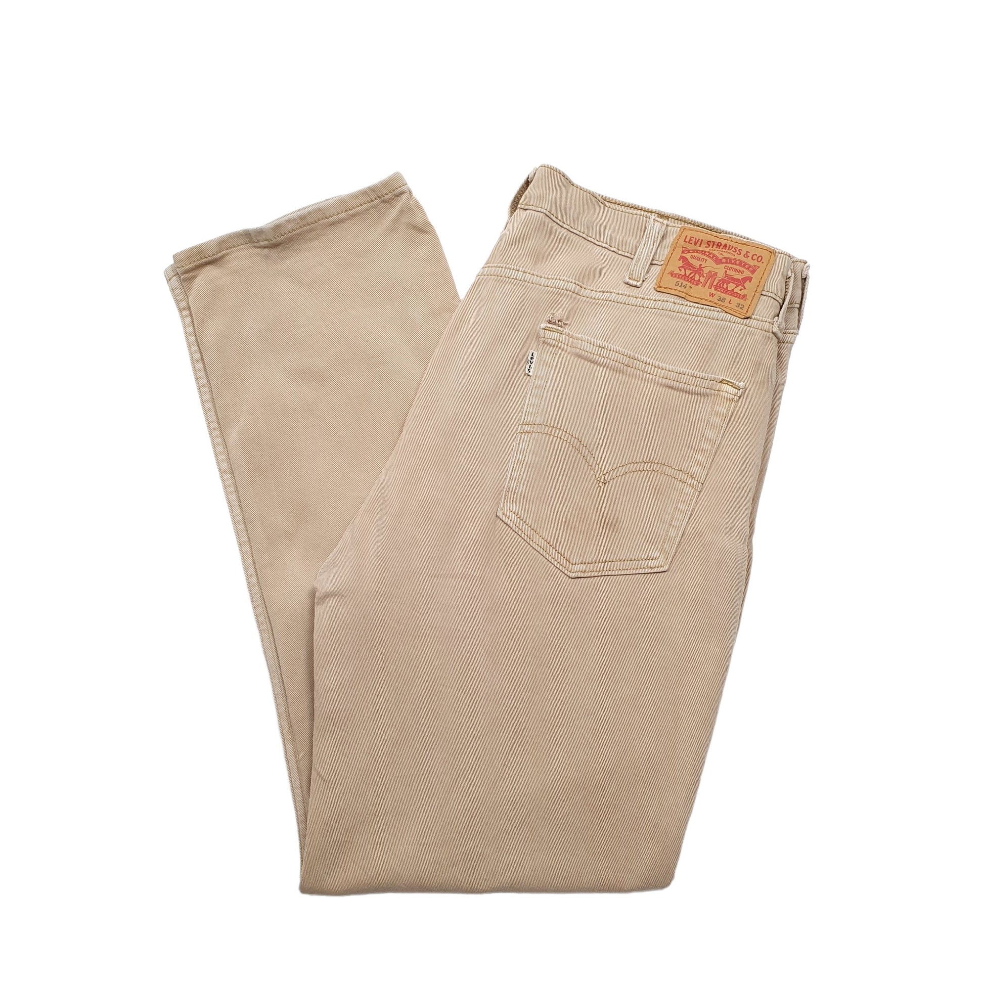 Levis 514 Straight Fit Jeans W38 L32 Beige