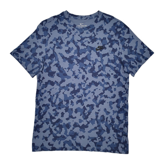 Nike Camouflage Short Sleeve T Shirt Blue