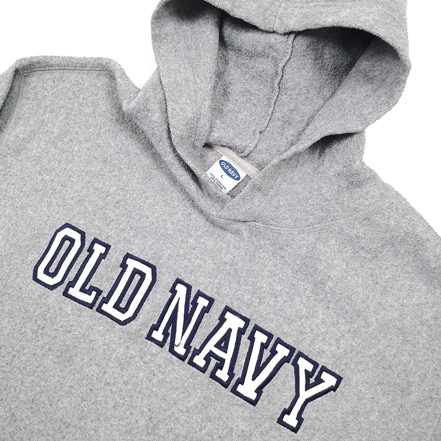 Old Navy Spellout Hoodie Fleece L Grey