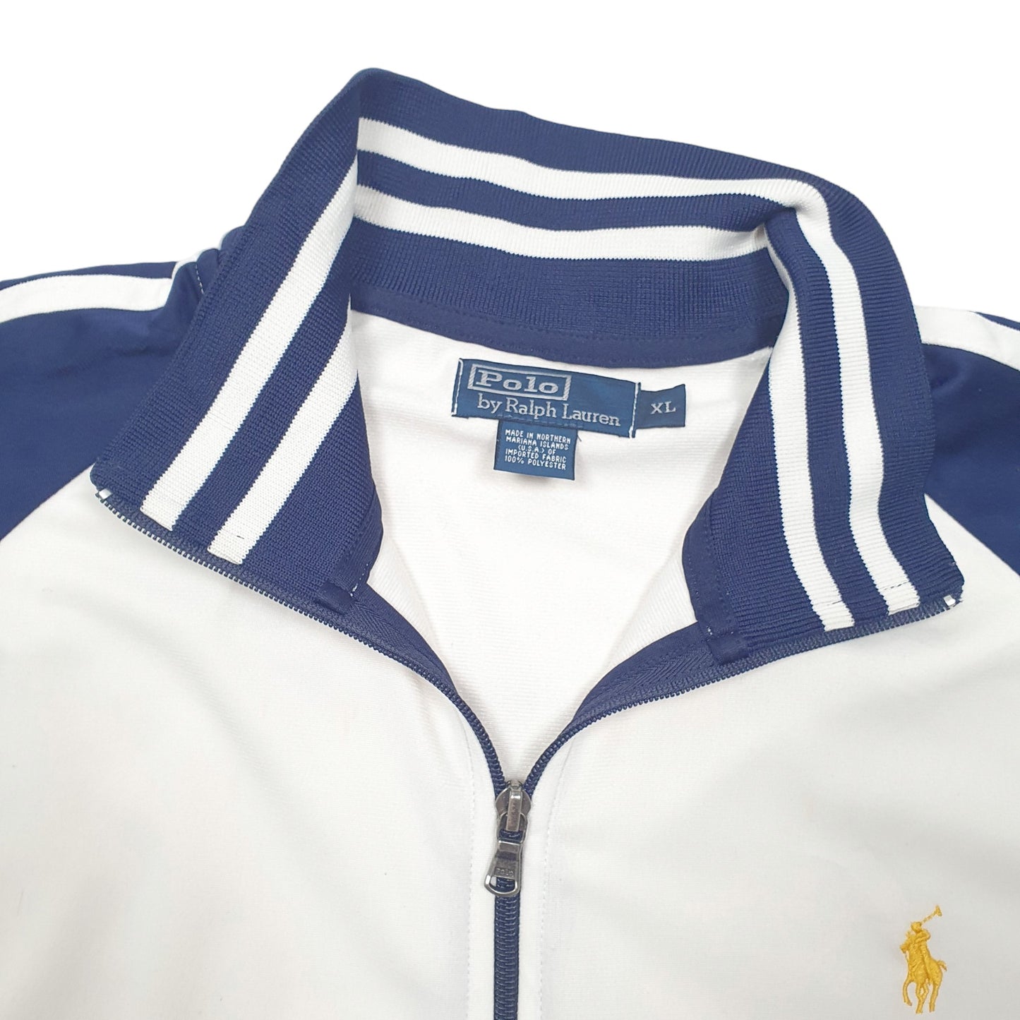 Mens White Polo Ralph Lauren Active Track Workout Full Zip Jumper
